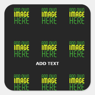 STICKER CARRÉ MODÈLE DE TEXTE D'IMAGE NOIRE SIMPLE ET MODERNE