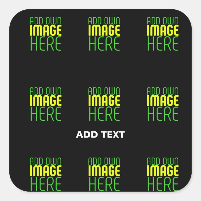 STICKER CARRÉ MODÈLE DE TEXTE D'IMAGE NOIRE SIMPLE ET MODERNE (Devant)