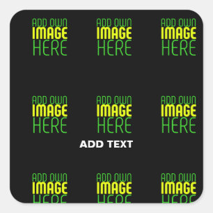 STICKER CARRÉ MODÈLE DE TEXTE D'IMAGE NOIRE SIMPLE ET MODERNE