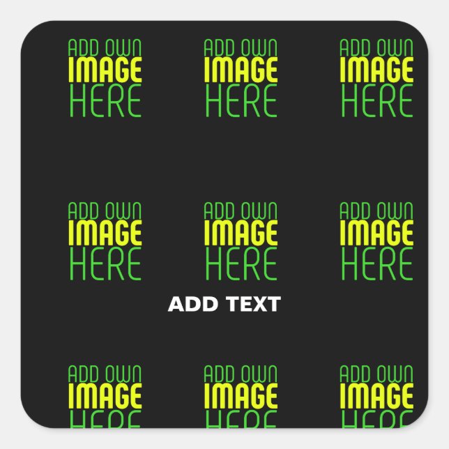 STICKER CARRÉ MODÈLE DE TEXTE D'IMAGE NOIRE SIMPLE ET MODERNE (Devant)
