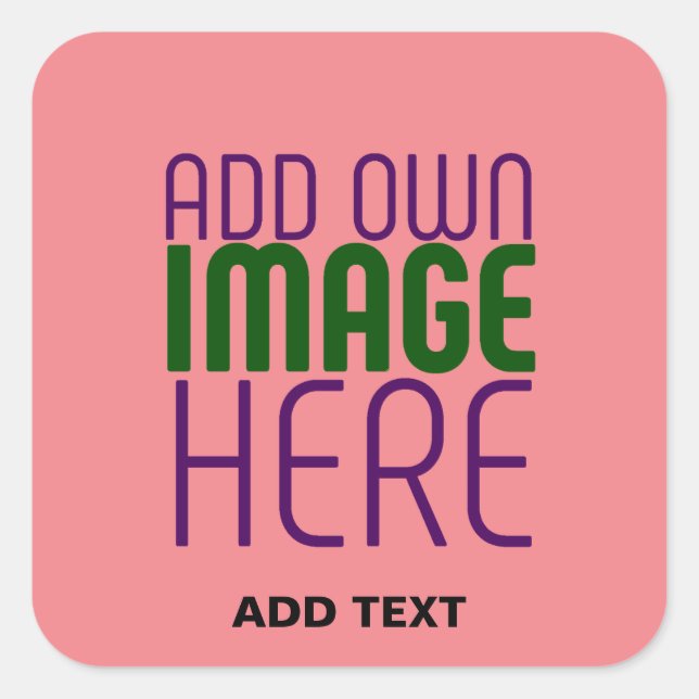 STICKER CARRÉ MODÈLE DE TEXTE D'IMAGE ROSE MODERNE ÉDITABLE SAUM (Devant)