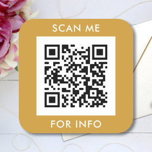 Sticker Carré Modèle de texte QR code personnalisé Scan Me
