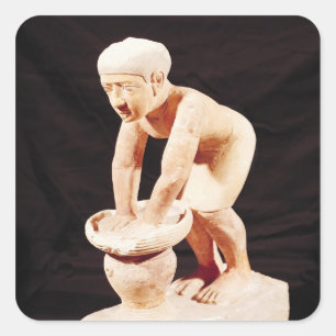 Sticker Carré Modèle d'un homme faisant de la bière, de Saqqara