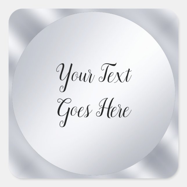 Sticker Carré Modèle élégant à l'aspect argenté manuscrit person (Devant)