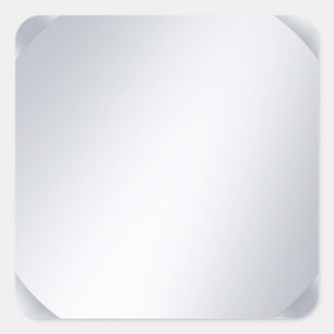 Sticker Carré Modèle élégant argenté brillant vierge