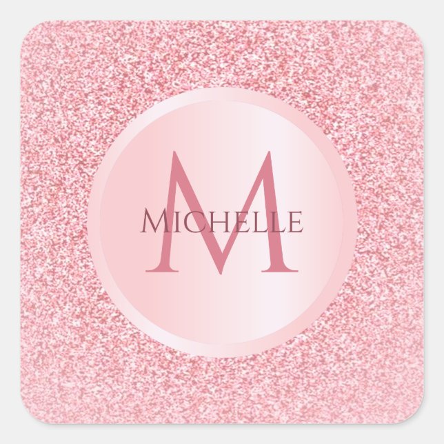 Sticker Carré Modèle élégant de look pailleté or rose tendance (Devant)