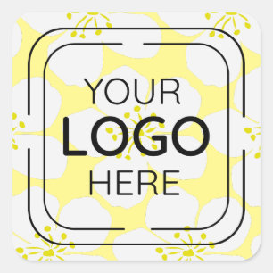 Sticker Carré Modèle floral blanc minimaliste