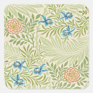 Sticker Carré Modèle floral de pied-d'alouette de William Morris