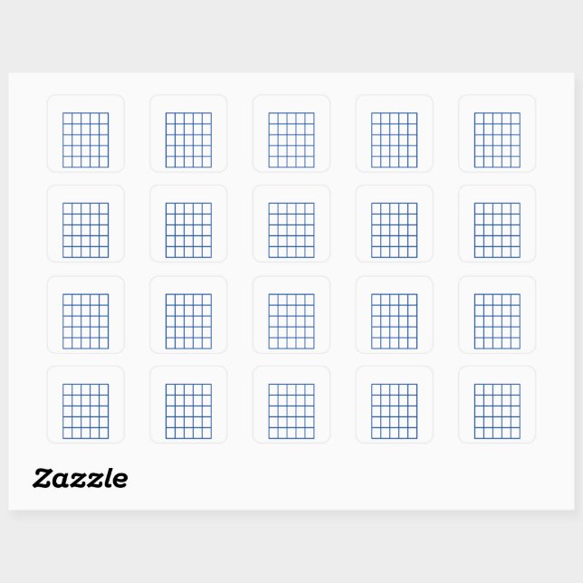 Sticker Carré Modèle graphique de corde de guitare | Bleu (Feuille)