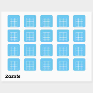 Sticker Carré Modèle graphique de corde de guitare Bleu clair/