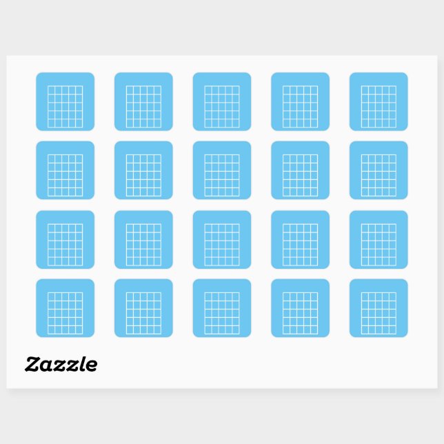Sticker Carré Modèle graphique de corde de guitare | Bleu clair/ (Feuille)