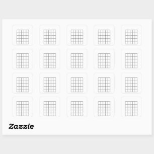 Sticker Carré Modèle graphique de corde de guitare gris moyen