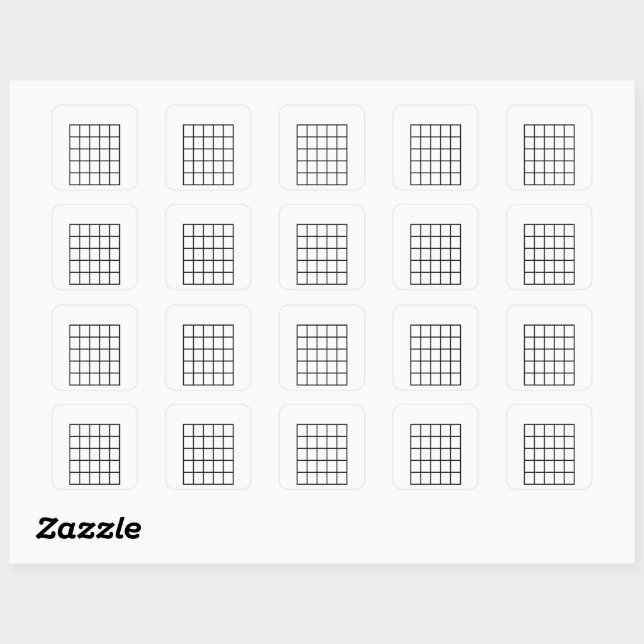 Sticker Carré Modèle graphique de corde de guitare | Noir (Feuille)