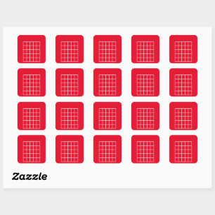 Sticker Carré Modèle graphique de corde de guitare Rouge/Blanc