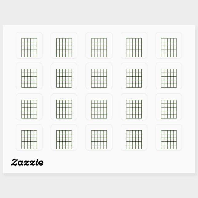 Sticker Carré Modèle graphique de corde de guitare | Vert forest (Feuille)