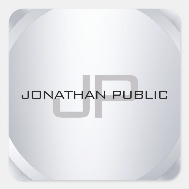 Sticker Carré Modèle moderne tendance Monogrammé Élégant (Devant)