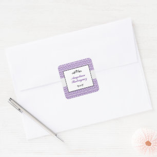 Sticker Carré Modèle pourpre Damask Graduation