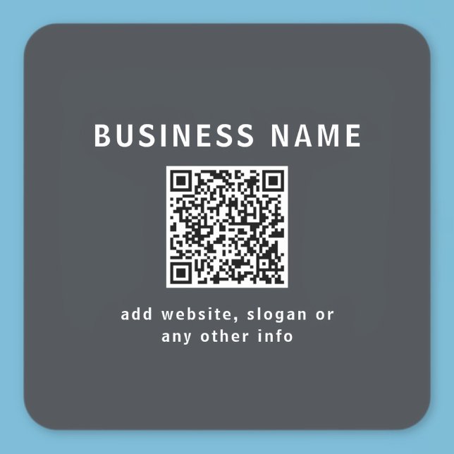 Sticker Carré Modèle simple pour votre code QR | Gris foncé (Créateur téléchargé)