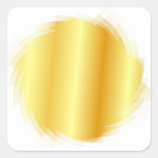 Sticker Carré Modèle vierge d'or personnalisé Ajouter votre text (Devant)