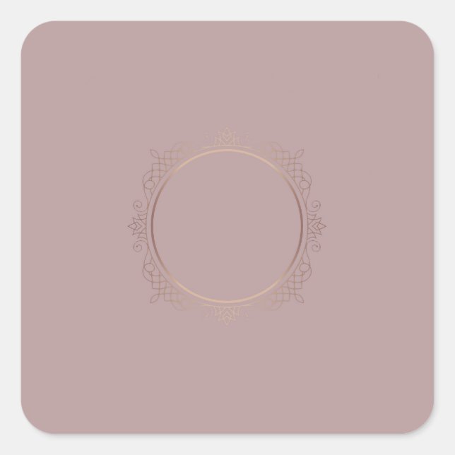 Sticker Carré Modèle vierge or rose tendance Ajouter une concept (Devant)