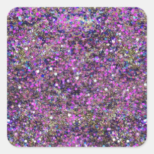 Sticker Carré Modèle vierge pailleté glamour or bleu rose