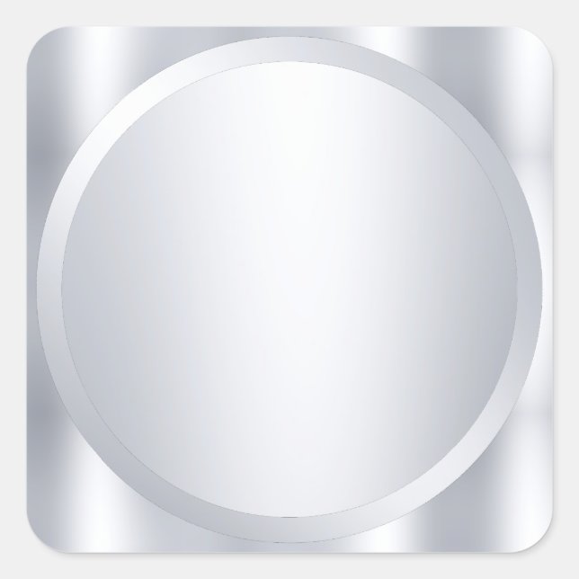 Sticker Carré Modèle vierge personnalisé moderne de look argent  (Devant)