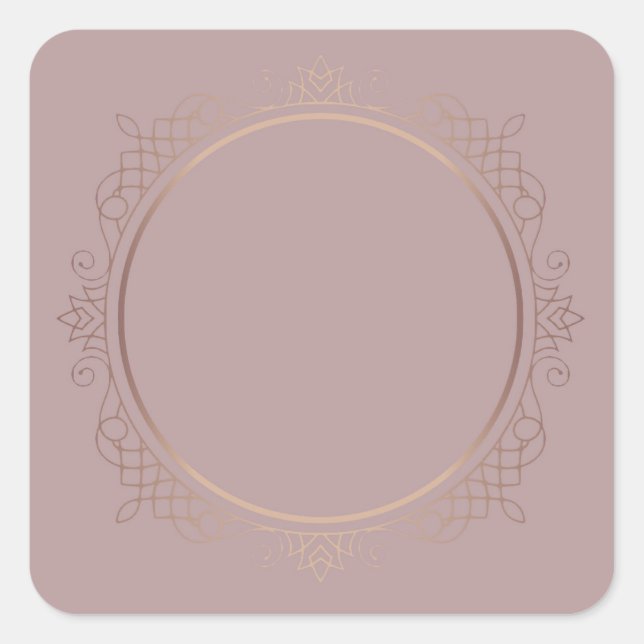 Sticker Carré Modèle vierge Rose Gold Ajouter Texte Design Élité (Devant)