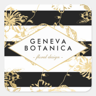 Sticker Carré Modèle vintage or floral sur le concepteur à rayur