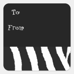 Sticker Carré Modèle Zèbre blanc et noir