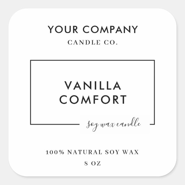 Sticker Carré Modern Editable Candle Label Template (Devant)