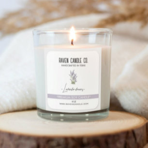Sticker Carré Modern lavender purple square product candle label
