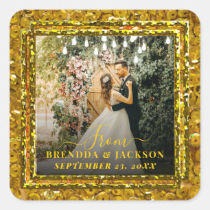 Sticker Carré Modern LOVE Photo Collage Saint Valentin