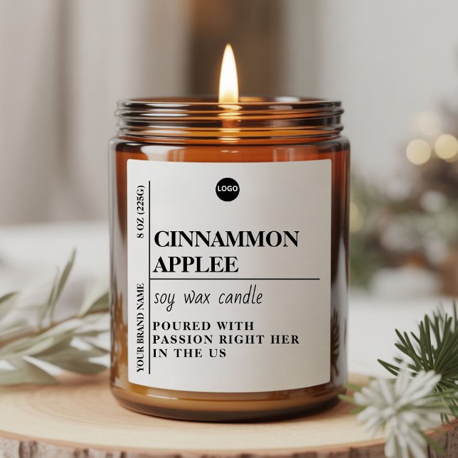 Sticker Carré Modern Minimalist Candle Label Template | Editable (Créateur téléchargé)