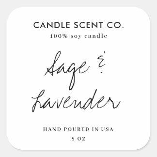 Sticker Carré Modern Minimalist Editable Candle Label Template