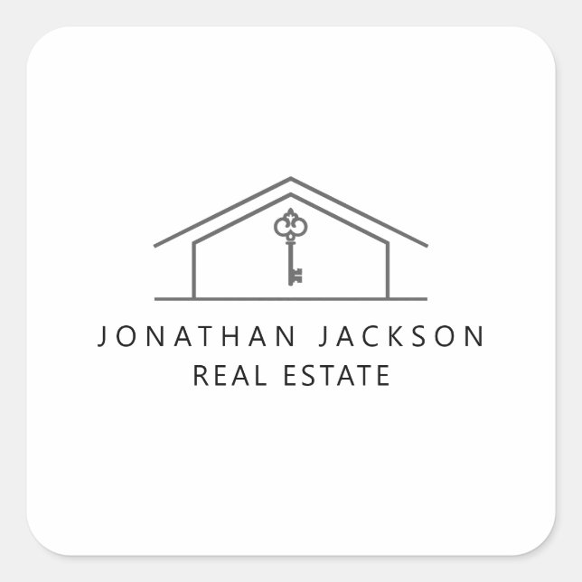 Sticker Carré Modern Realtor Home Logo  (Devant)