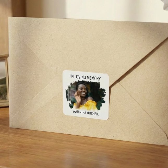 Sticker Carré Modern White Photo Funeral (Créateur téléchargé)