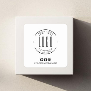 Sticker Carré Moderne ajoutez votre logo petit média social d'en