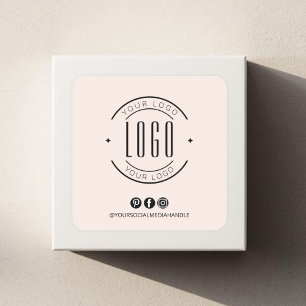 Sticker Carré Moderne ajoutez votre logo petite entreprise média