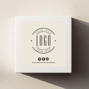 Sticker Carré Moderne ajoutez votre logo petite entreprise média