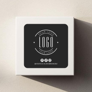 Sticker Carré Moderne ajoutez votre logo petite entreprise média