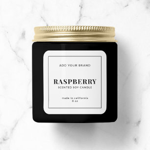 Sticker Carré Moderne Ajoutez votre marque Black Border Étiquett