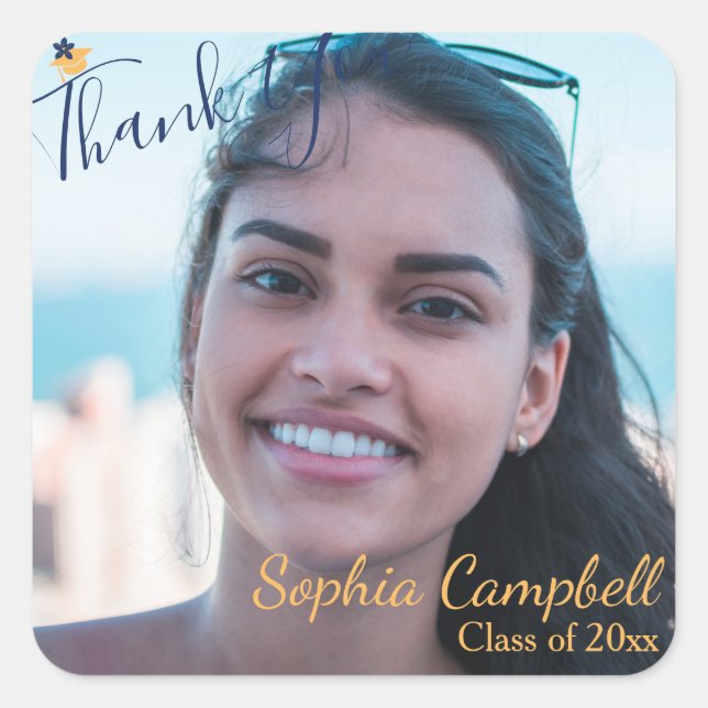 Sticker Carré moderne Blue Graduation (Devant)