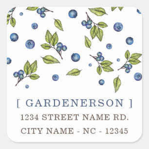 Sticker Carré moderne chic Blueberries