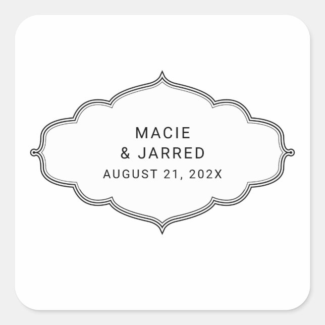 Sticker Carré Moderne Elegant Classic Minimaliste (Devant)