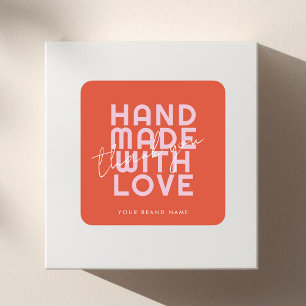 Sticker Carré Moderne fait main avec amour merci