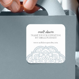Sticker Carré Moderne Mandala Merci Petite entreprise