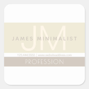 Sticker Carré Moderne Minimaliste Élégant Tons Terreux Taupe