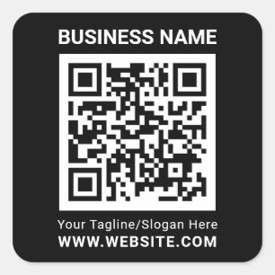 Sticker Carré Moderne minimaliste noir personnalisé QR code prof