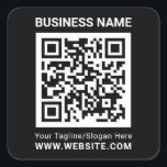 Sticker Carré Moderne minimaliste noir personnalisé QR code prof<br><div class="desc">Moderne minimaliste noir personnalisé QR code professionnel</div>