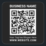 Sticker Carré Moderne minimaliste noir personnalisé QR code prof<br><div class="desc">Moderne minimaliste noir personnalisé QR code professionnel</div>